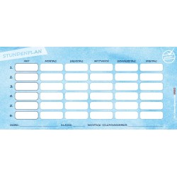 Stundenplan Federmappe bunt/blau