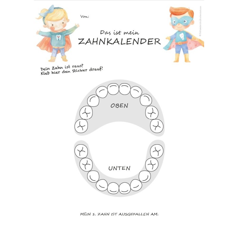 Milchzahn Sammelkarte Milchzahn Sammelkarte