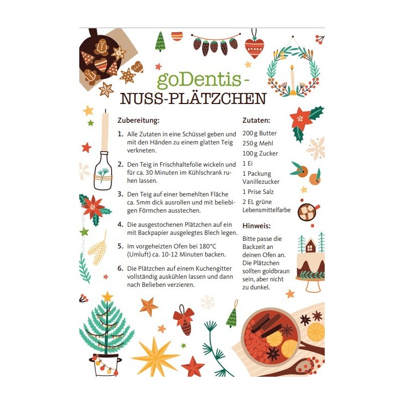 goDentis-Postkarte - Nussplätzchen goDentis-Postkarte - Nussplätzchen