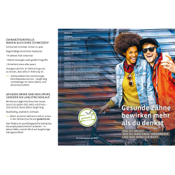 Flyer mit hilfereichen Tipps zur Motivation für die regelmäßige Mundhygiene junger Erwachsener