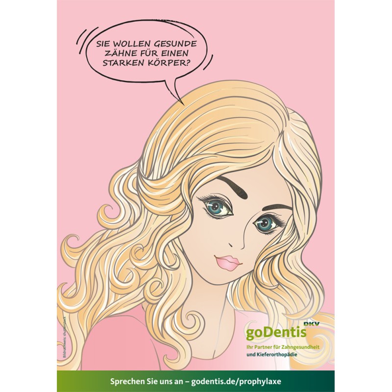 Prophylaxe Mädchen rosa Postkarte Prophylaxe Mädchen rosa Postkarte