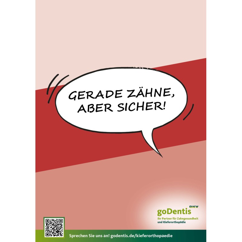 Poster Sprechblase "Gerade Zähne aber sicher!" Poster Sprechblase "Gerade Zähne aber sicher!"