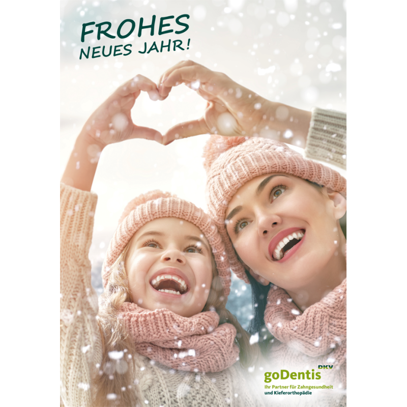 Postkarte "Frohes neues Jahr" Herz