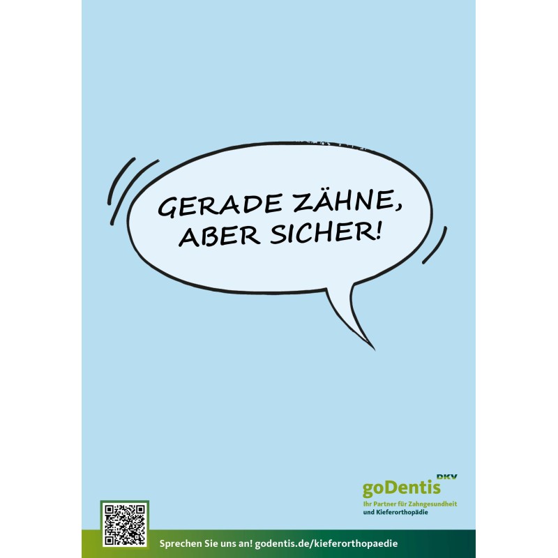 Download Sprechblase "Gerade Zähne, aber sicher" II Download Sprechblase "Gerade Zähne, aber sicher" II
