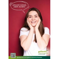 Gerade Zähne, aber sicher - KFO-Poster rot