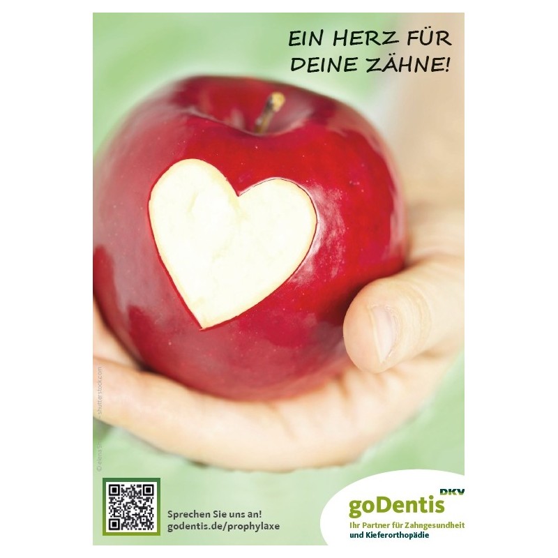 Postkarte - Apfel, Herz