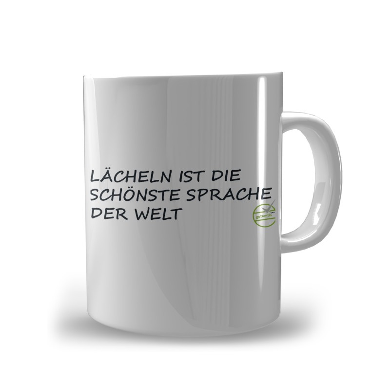 Tasse - Lächeln ist die schönste Sprache der Welt