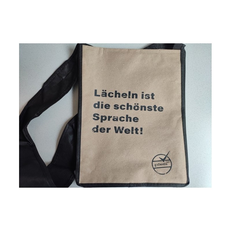 Tasche im Hochformat - Lächeln ist die schönste Sprache der Welt Tasche im Hochformat - Lächeln ist die schönste Sprache der Welt