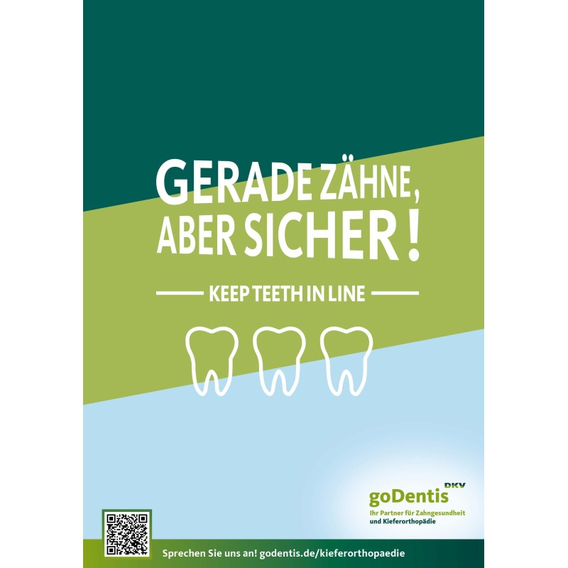 KFO-Postkarte - "Keep teeth in line"