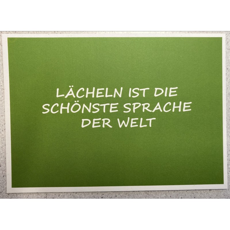 goDentis-Sammelpostkarte "Lächeln ist die schönste Sprache der Welt"